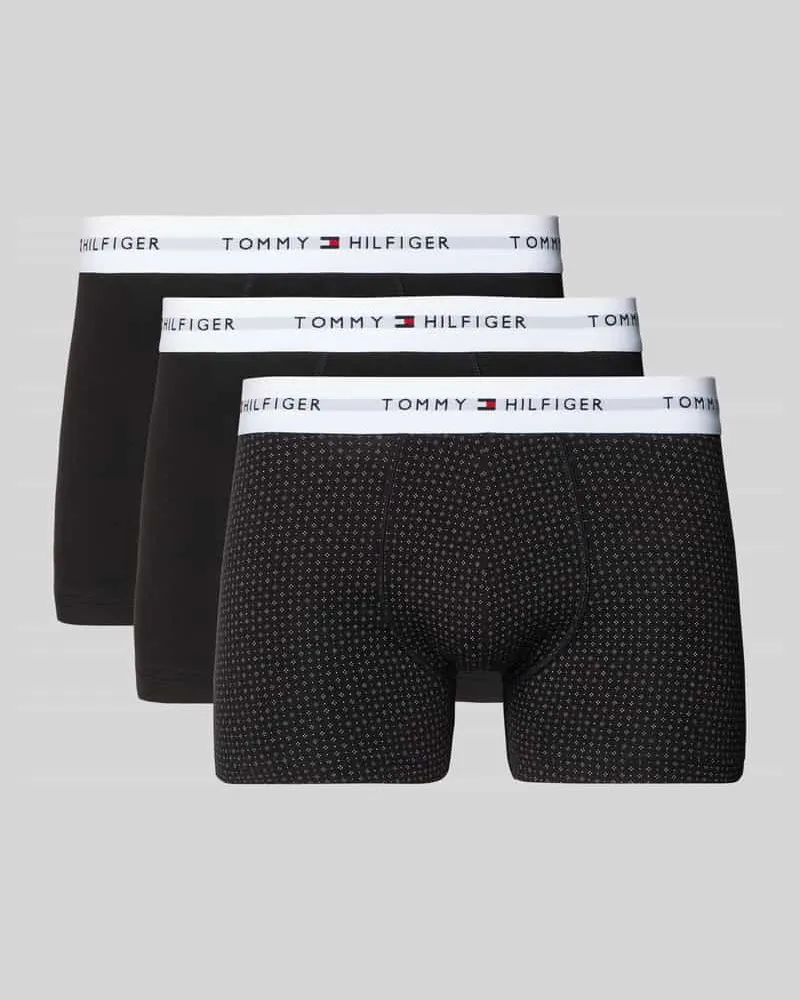 Tommy Hilfiger Trunks aus Baumwoll-Mix im 3er-Pack Black