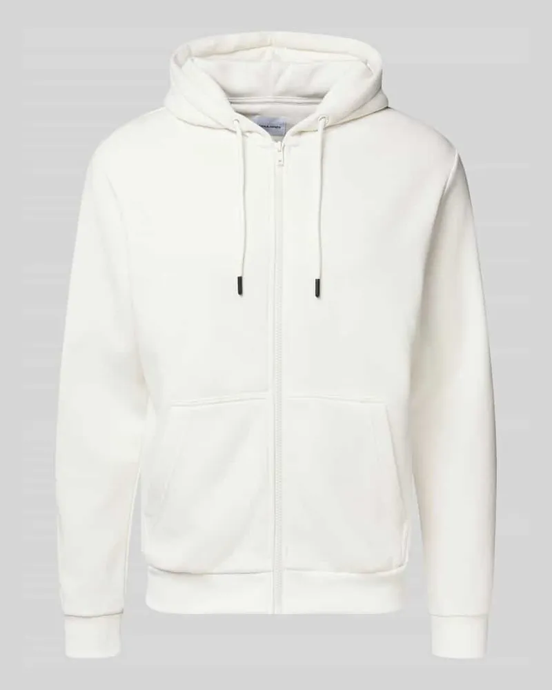 Jack & Jones Sweatjacke mit Kapuze Modell 'BRADLEY Offwhite