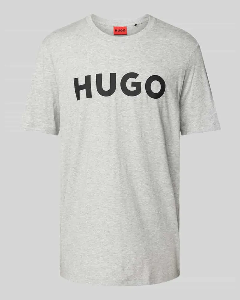 HUGO BOSS T-Shirt mit Label-Schriftzug Modell 'DULIVIO Hellgrau