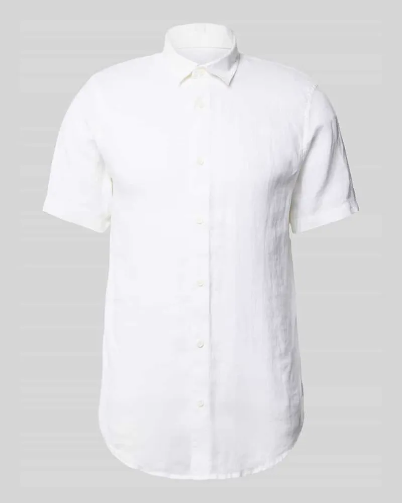 Armani Exchange Regular Fit Freizeithemd aus reinem Leinen 