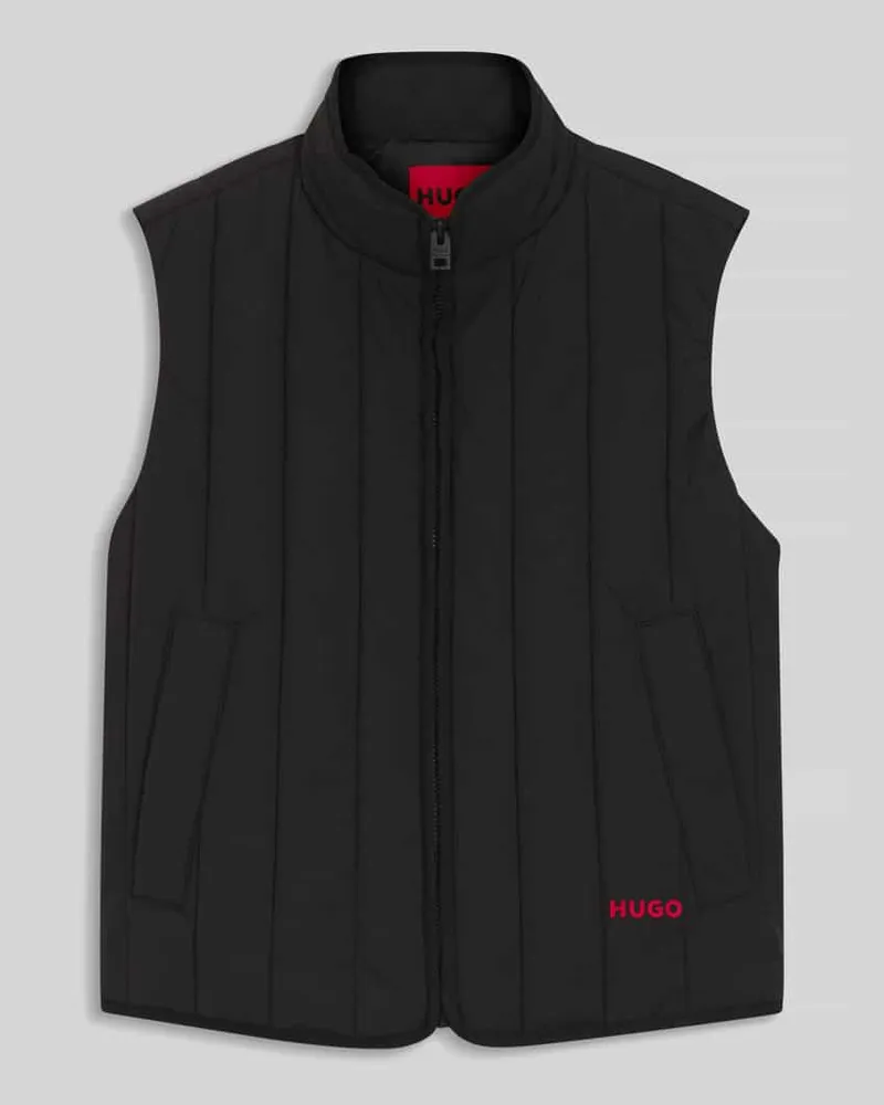 HUGO BOSS Regular Fit Weste mit Logo-Patch Modell 'BRENO2611 Black
