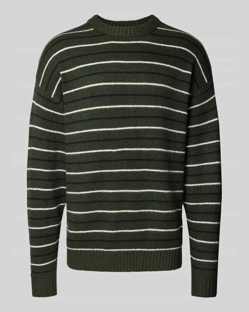 Jack & Jones Strickpullover mit Streifenmuster Modell 'SOHO OLLIE Oliv