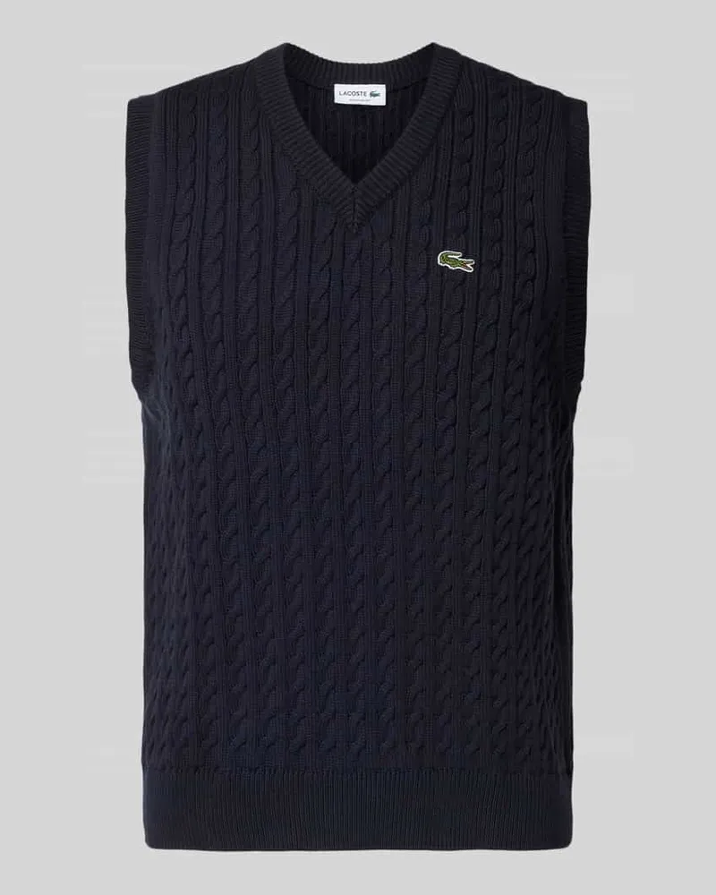Lacoste Regular Fit Pullunder aus Baumwoll-Mix Dunkelblau
