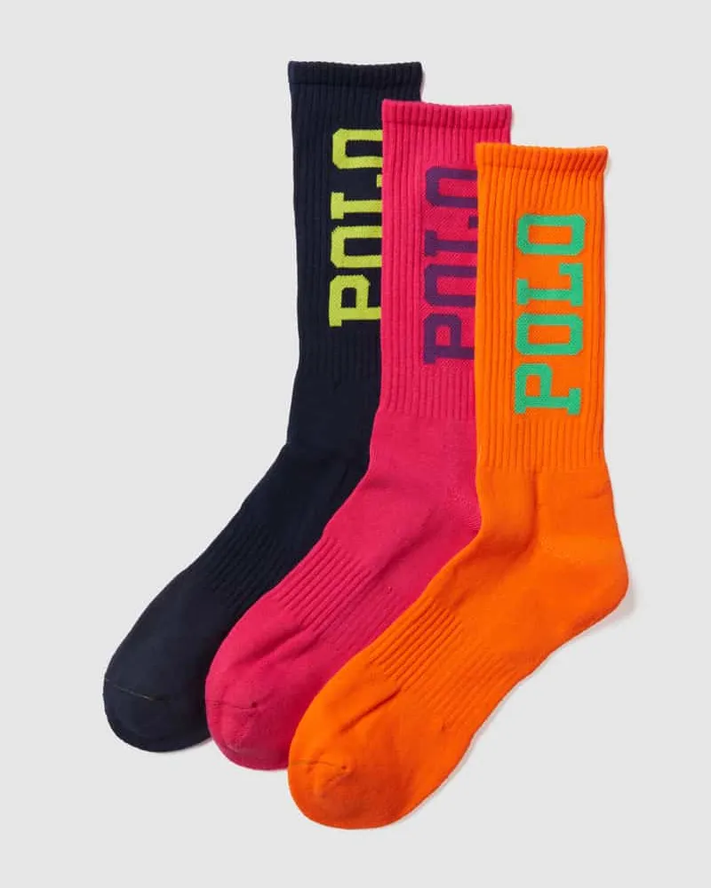 Ralph Lauren Socken mit Label-Schriftzug im 3er-Pack 