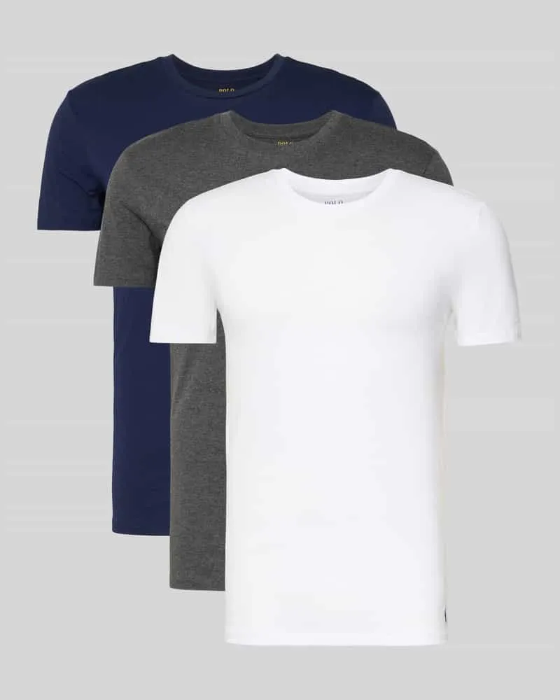 Ralph Lauren Slim Fit T-Shirt aus reiner Baumwolle im 3er-Pack Mittelgrau