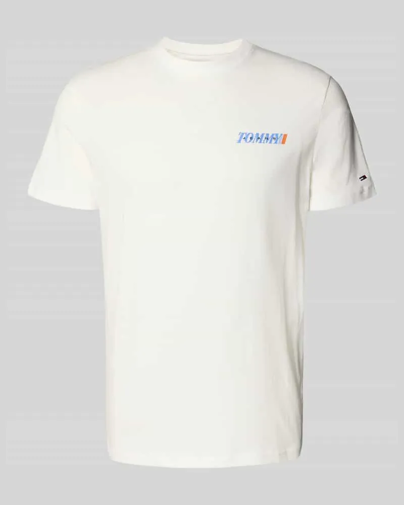 Tommy Hilfiger Regular Fit T-Shirt aus reiner Baumwolle Offwhite