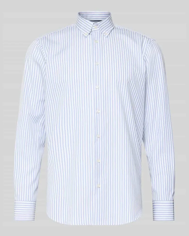 Christian Berg Regular Fit Business-Hemd mit Knopfleiste Bleu