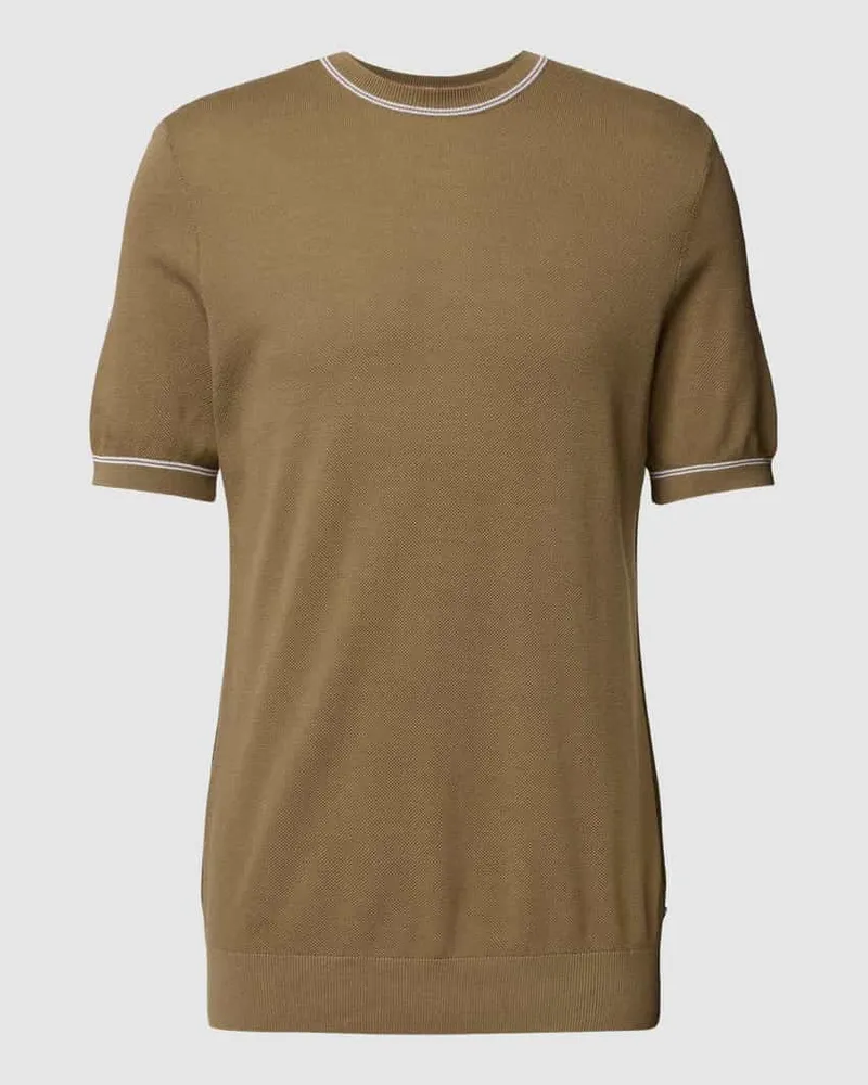 HUGO BOSS T-Shirt mit Kontraststreifen Modell 'Oricco Schilf