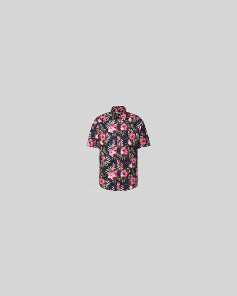 JAKE*S Casual Fit Business-Hemd mit Allover-Print
