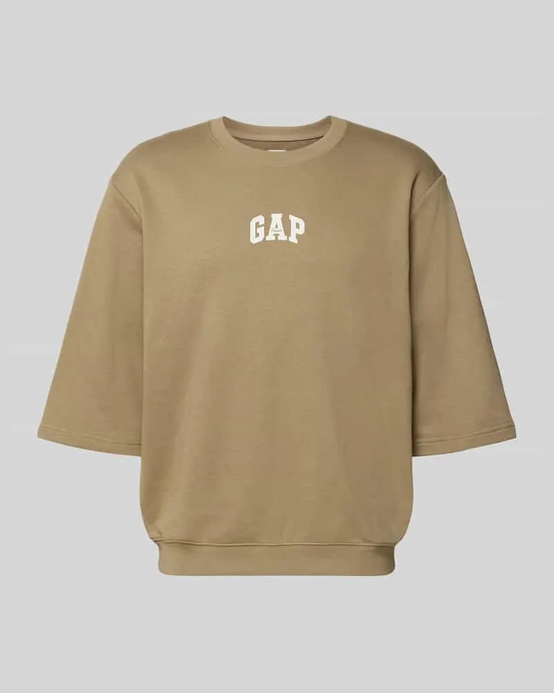 GAP T-Shirt mit Rundhalsausschnitt und Logo-Print Taupe