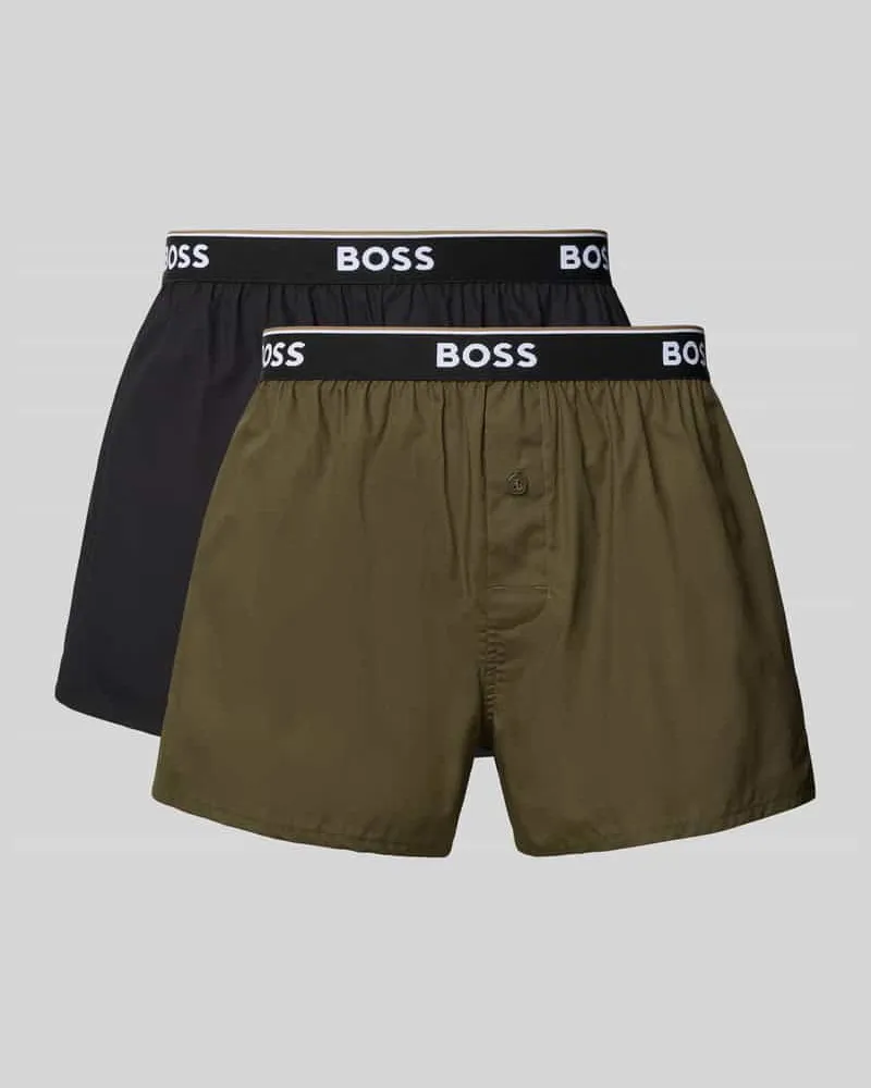 HUGO BOSS Loose Fit Boxershorts im 2er-Pack Modell '2P BOXER SHORTS EW Oliv