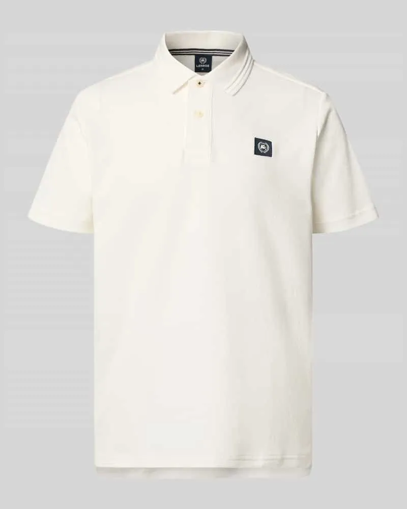 Lerros Regular Fit Poloshirt mit Label-Detail und Knopfleiste Offwhite