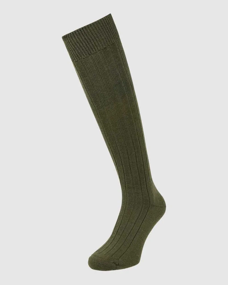 Falke Kniestrümpfe aus Merinowollmischung Modell 'Teppich im Schuh Khaki
