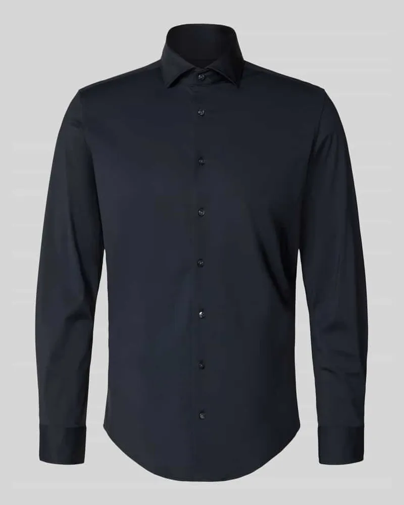 Seidensticker Slim Fit Business-Hemd mit Haifischkragen Black