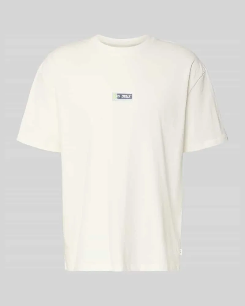 LES DEUX T-Shirt mit Logo-Print Modell 'Chase Weiss