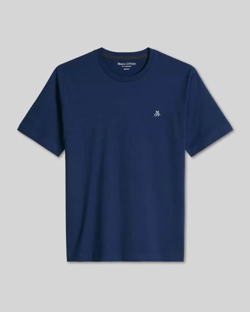Marc O'Polo Regular Fit T-Shirt aus reiner Baumwolle mit Logo-Print Dunkelblau
