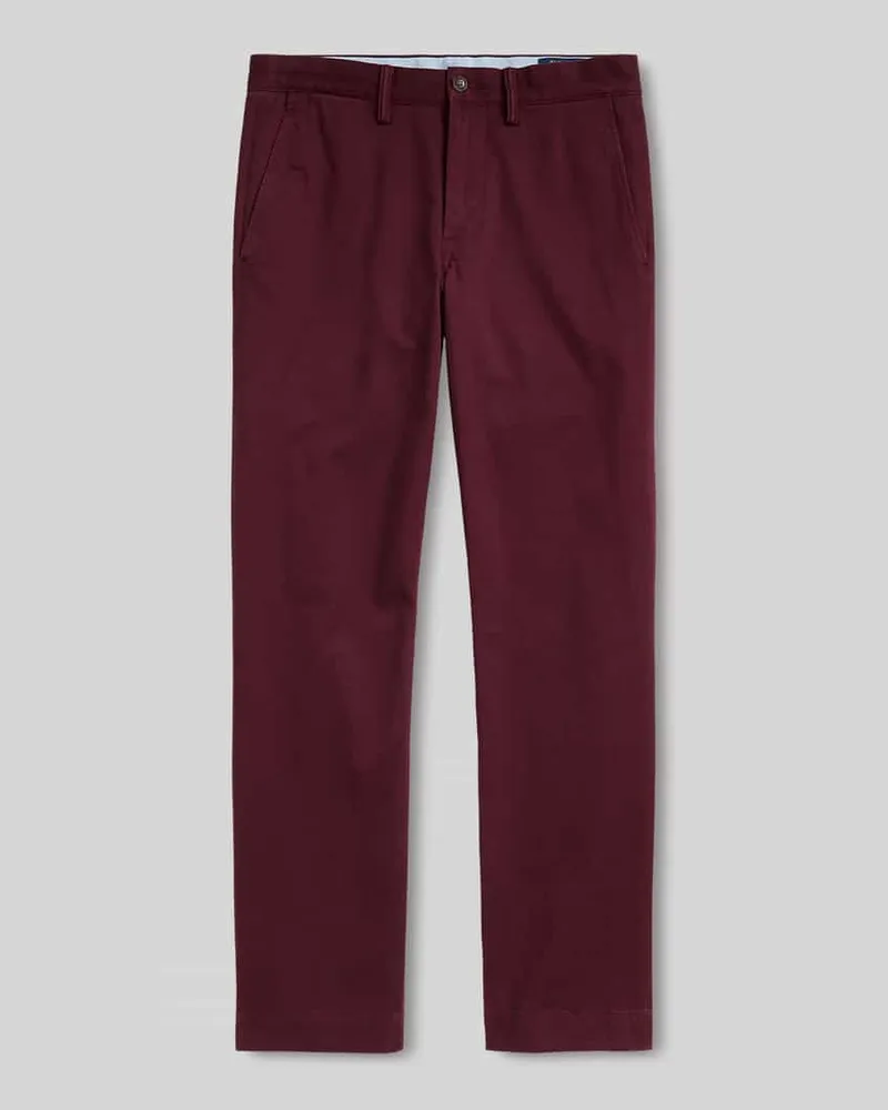 Ralph Lauren Gerade Hose aus Baumwoll-Mix Bordeaux