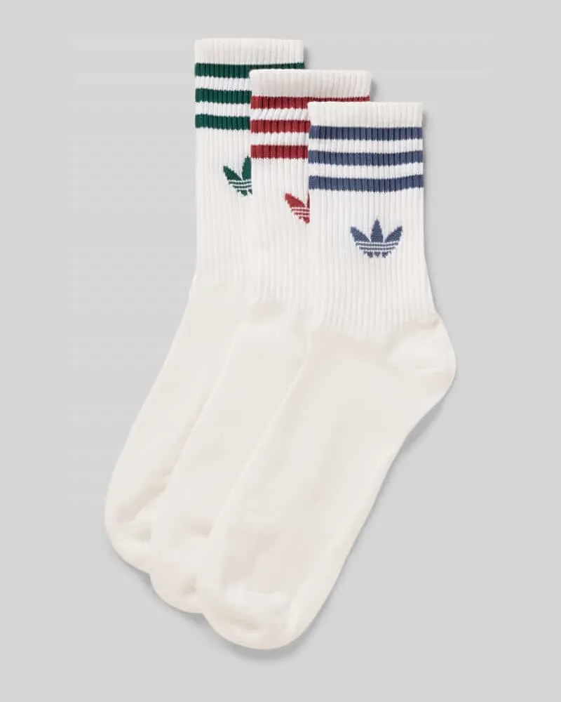 adidas Socken mit Logo-Detail Modell 'Crew' Im 3er Pack Weiss