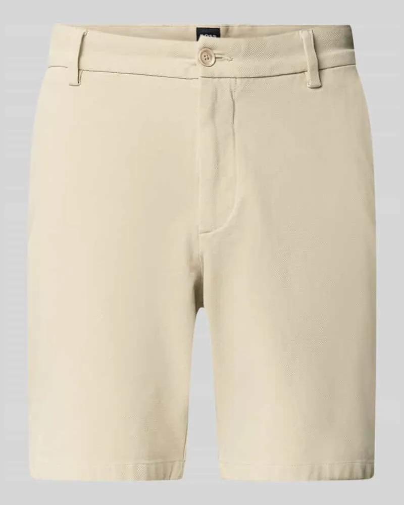 HUGO BOSS Modern Fit Chinoshorts aus Baumwoll-Mix Modell 'KANE1 Beige