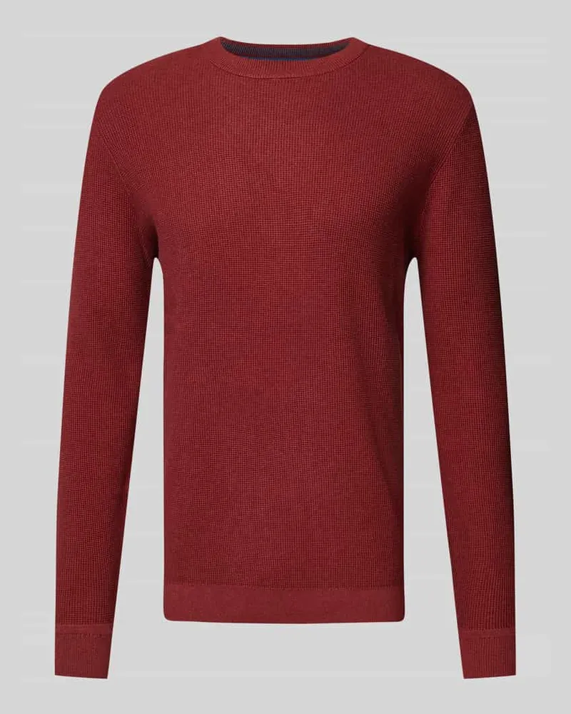 Tom Tailor Regular Fit Strickpullover mit geripptem Rundhalsausschnitt 