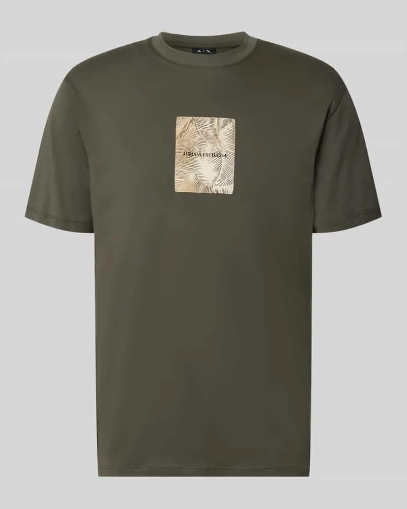 Armani Exchange Regular Fit T-Shirt mit Logo-Patch Oliv