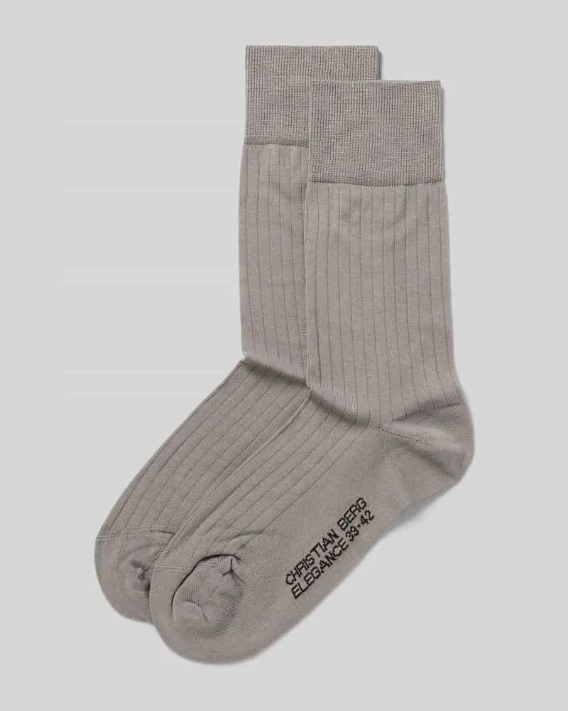 Christian Berg Socken mit Label-Print im 2er-Pack Graphit