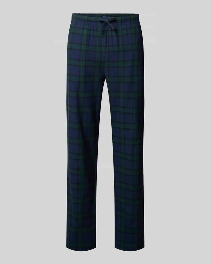 Christian Berg Regular Fit Pyjama-Hose im Allover-Look Dunkelgruen
