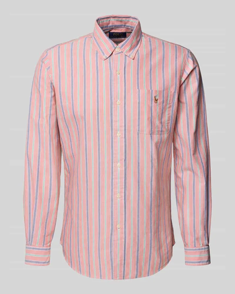 Ralph Lauren Custom Fit Freizeithemd mit Button-Down-Kragen Lachs