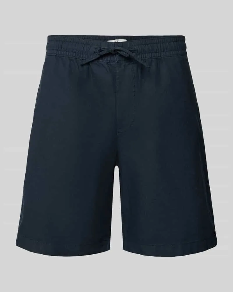 Pepe Jeans Relaxed Fit Chinoshorts aus Baumwoll-Leinen-Mix Marine