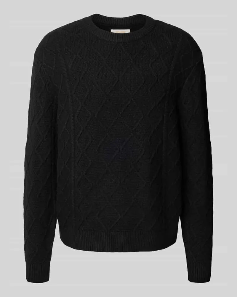Jack & Jones Strickpullover mit Rundhalsausschnitt Modell 'CAMBRIDGE Black