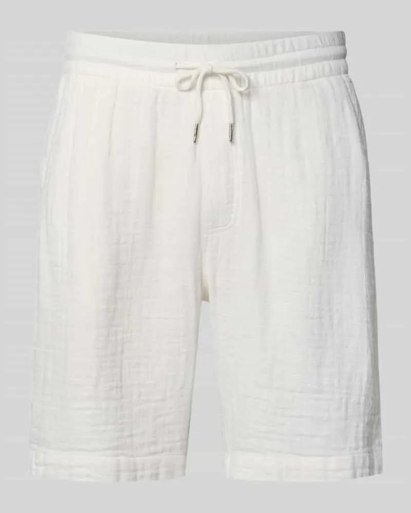 Lindbergh Shorts mit Eingrifftaschen und elastischem Bund Offwhite