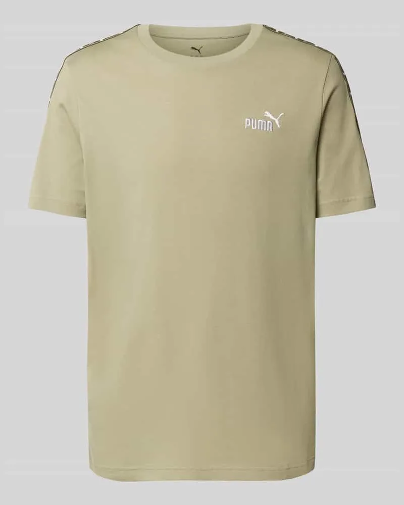 Puma T-Shirt mit Label-Stitching und Rundhalsausschnitt Hellgruen