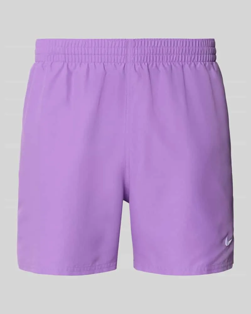 Nike Badeshorts mit Logo-Stitching und Eingrifftaschen Lila