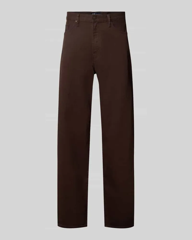 GAP Regular Fit Baggy Jeans mit Twillstruktur Dunkelbraun