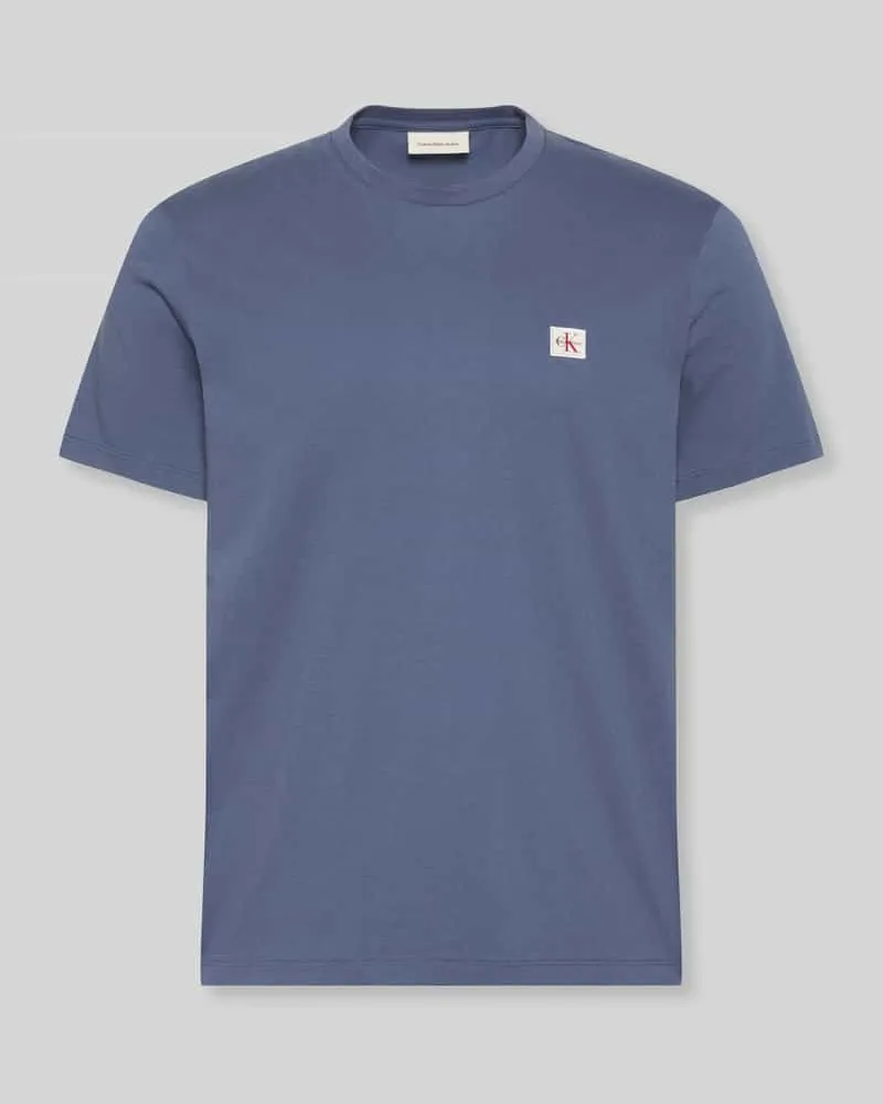 Calvin Klein Regular Fit T-Shirt aus reiner Baumwolle Jeansblau