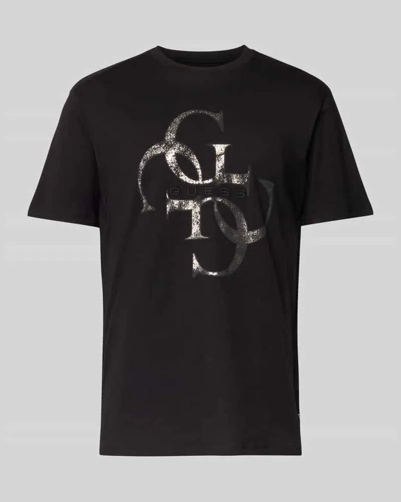 Guess T-Shirt mit Label-Detail Black