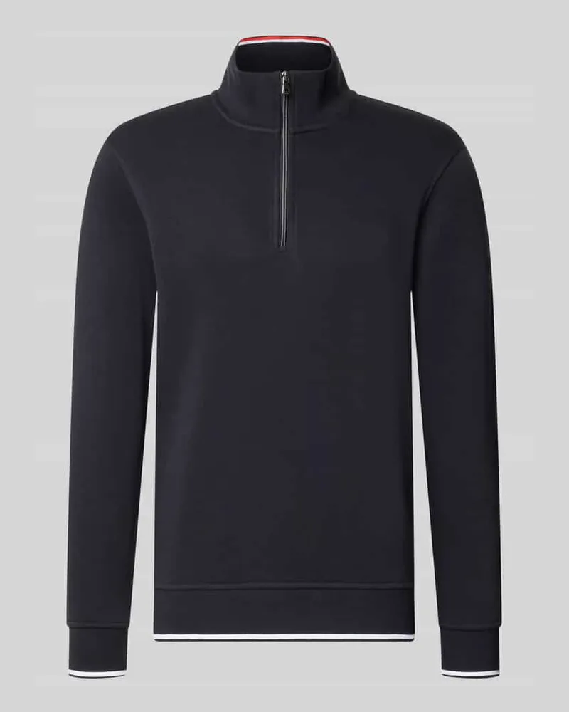 Christian Berg Sweatshirt mit Troyer-Kragen Marine