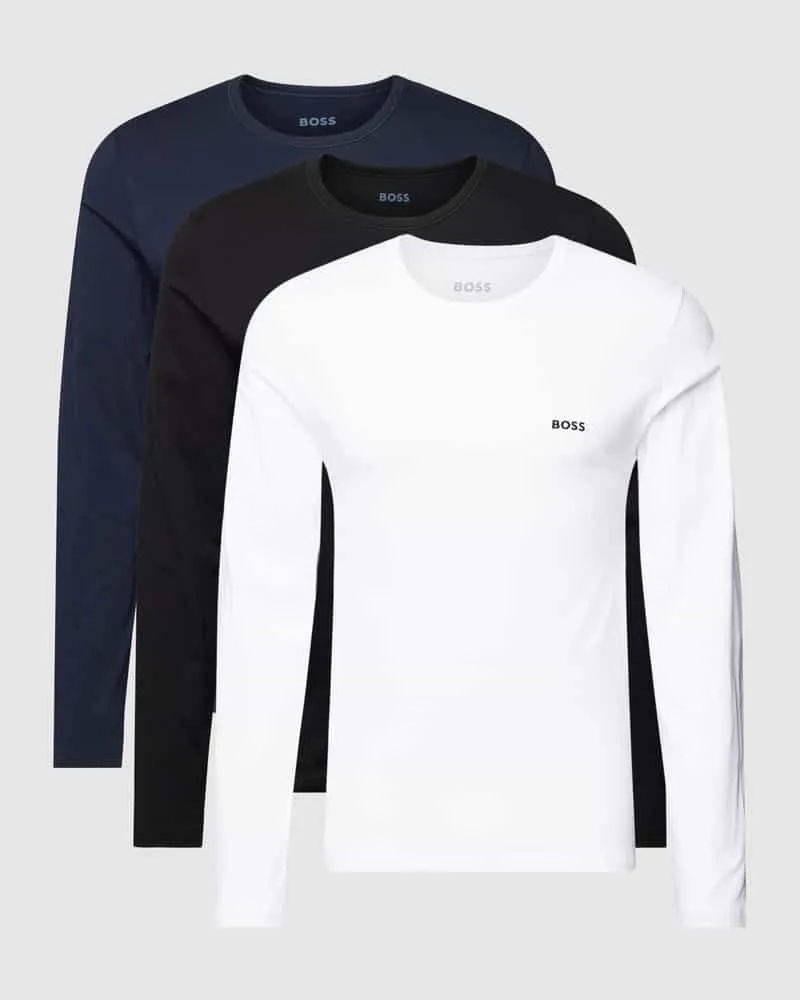 HUGO BOSS Longsleeve mit Rundhalsausschnitt Modell 'Classic' im 3er-Pack 