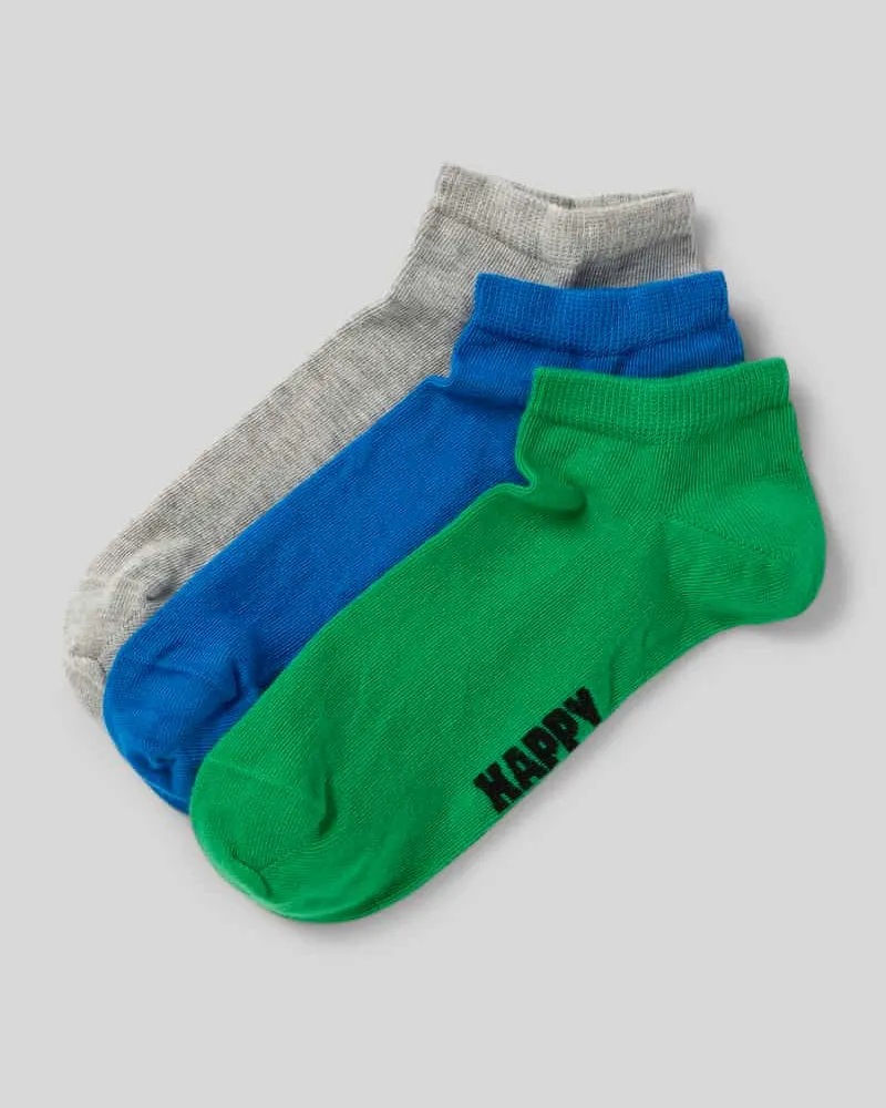Happy Socks Sneakersocken mit Stretch-Anteil Modell 'Solid' im 3er-Pack 