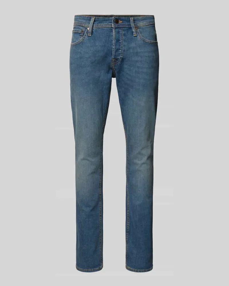 Jack & Jones Slim Fit Jeans mit 5-Pocket-Design Modell 'GLENN 