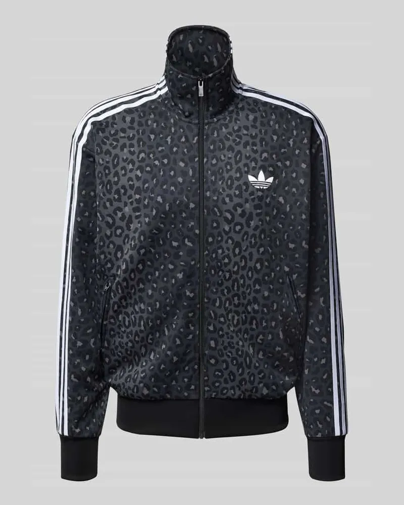 adidas Sweatjacke mit Stehkragen und Reißverschluss 