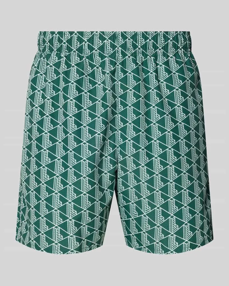 Lacoste Badehose mit Logo-Muster Gruen
