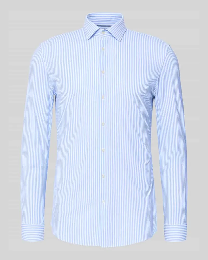 JAKE*S Super Slim Fit Businesshemd mit Kentkragen Bleu