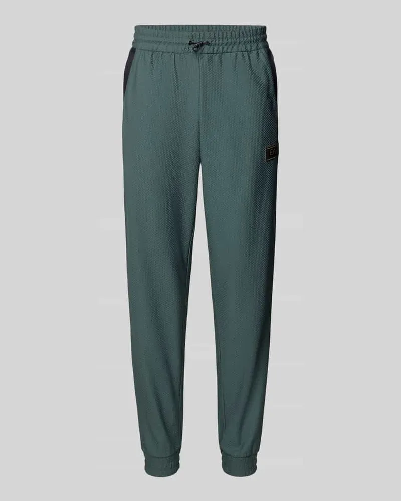 EA7 Regular Fit Sweatpants mit Strukturmuster Gruen