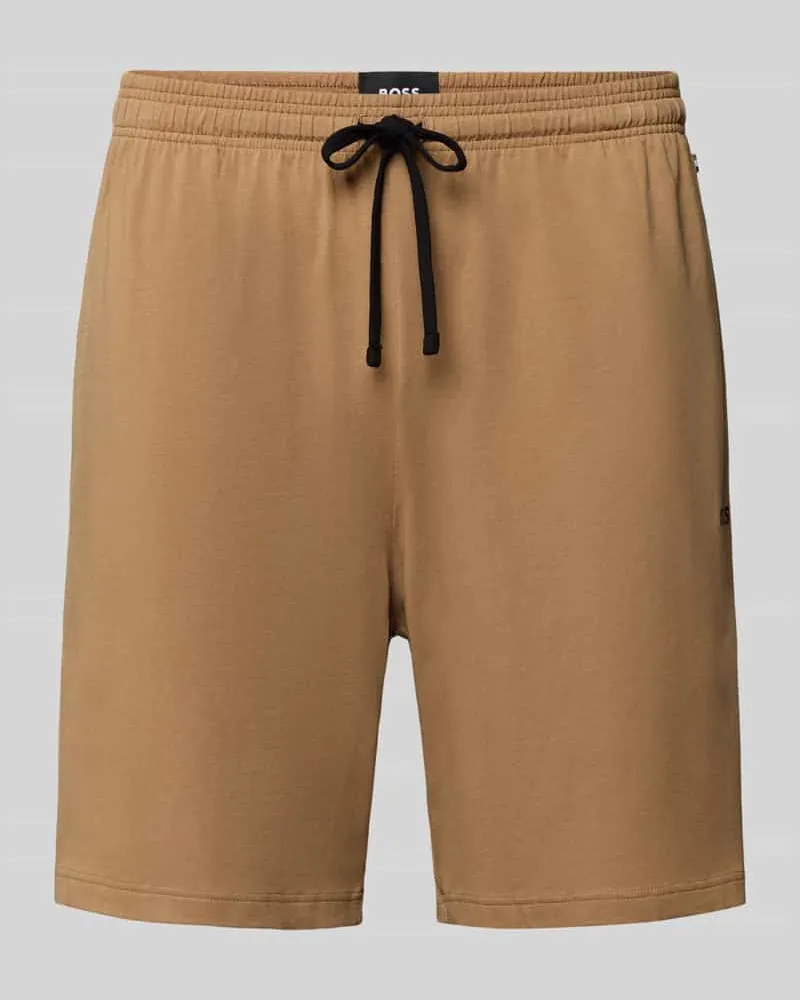 HUGO BOSS Regular Fit Sweatshorts aus Baumwoll-Mix Modell 'MIX&MATCH Camel
