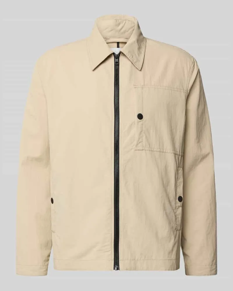 Marc O'Polo Regular Fit Blouson mit Umlegekragen Sand