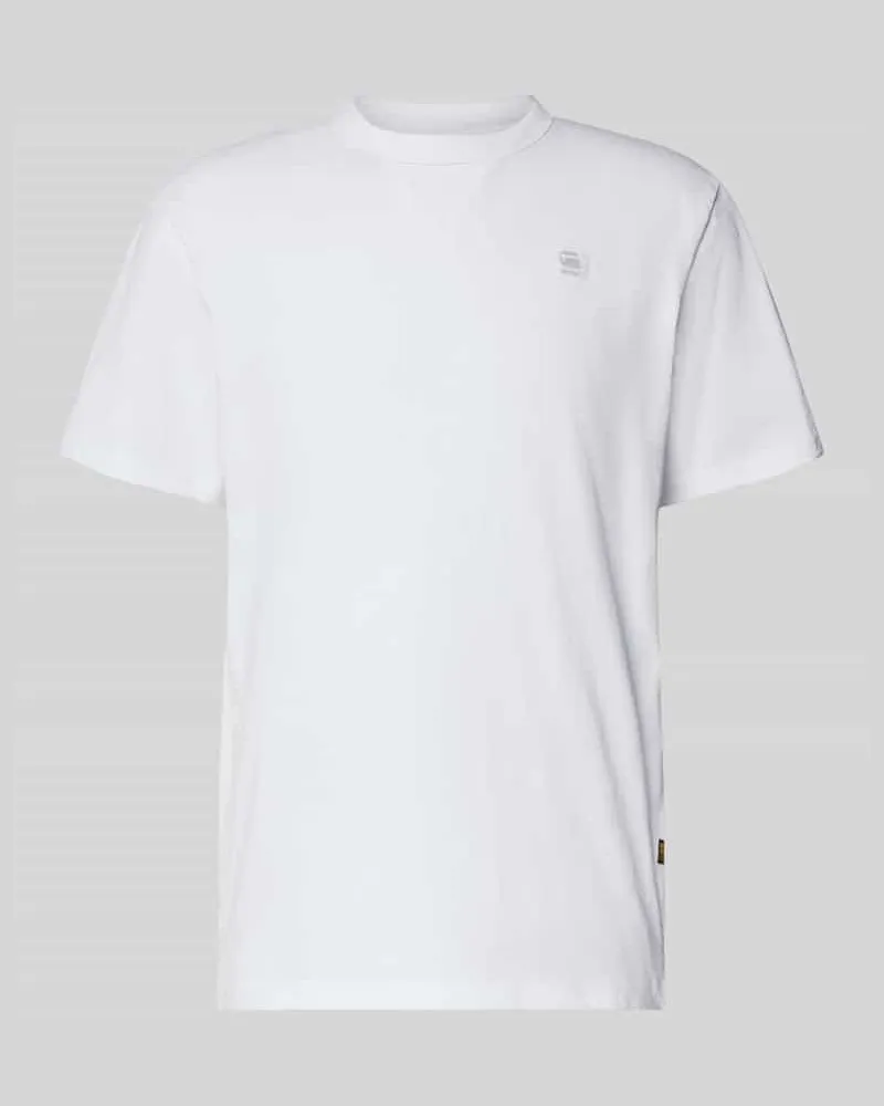 G-STAR RAW T-Shirt mit Label-Stitching und Rundhalsausschnitt Weiss