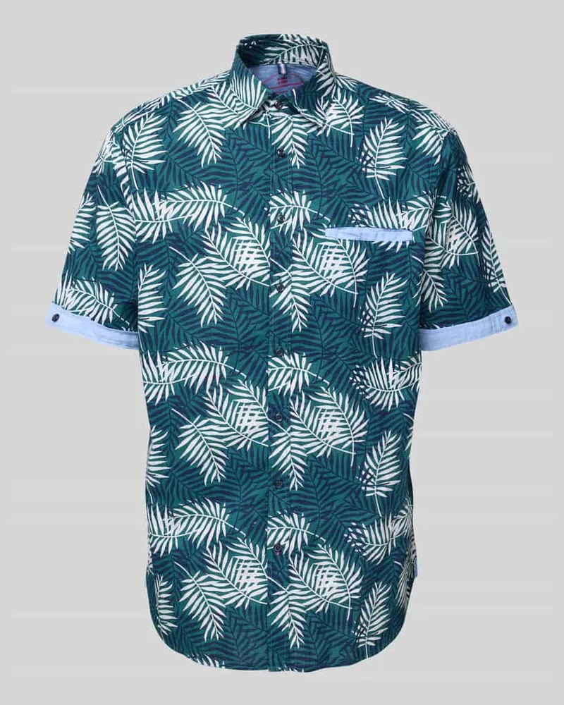 Christian Berg Regular Fit Freizeithemd mit Brusttasche Metallic