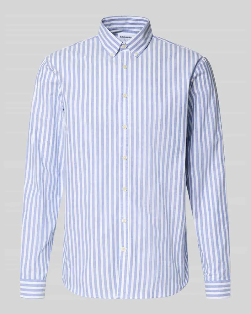 Lindbergh Relaxed Fit Freizeithemd mit Button-Down-Kragen Blau