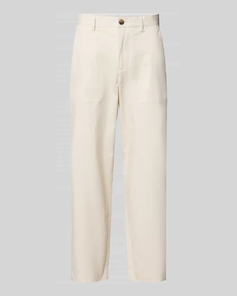 Selected Homme Loose Fit weite Hose aus Baumwoll-Mix Modell '220 Offwhite